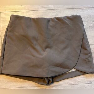 Zara Taupe Wrap-Style Skort